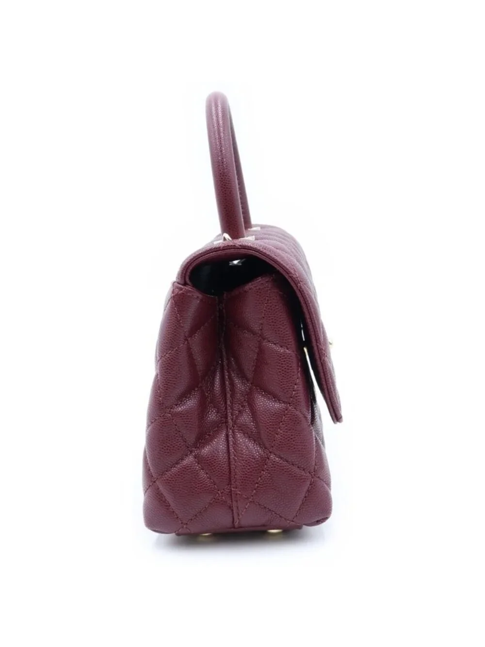 Chanel Coco Handle XS 2-Way Shoulder Bag Caviar Leather Burgundy Gold